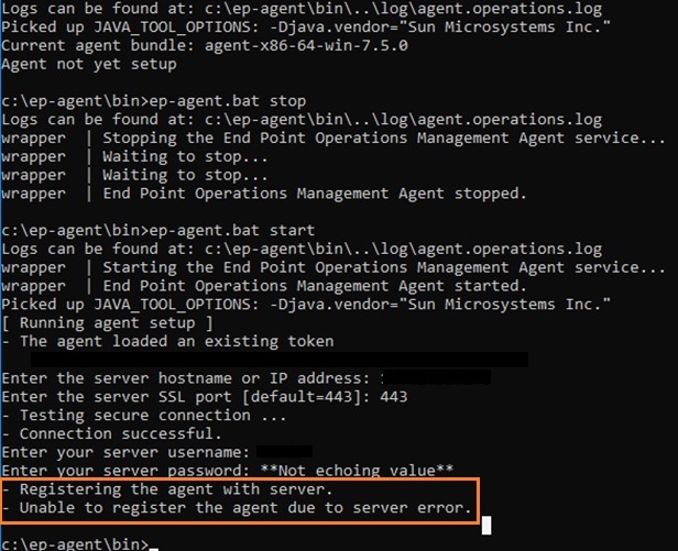 vRealize Operation Endpoint Agent Unable to register error